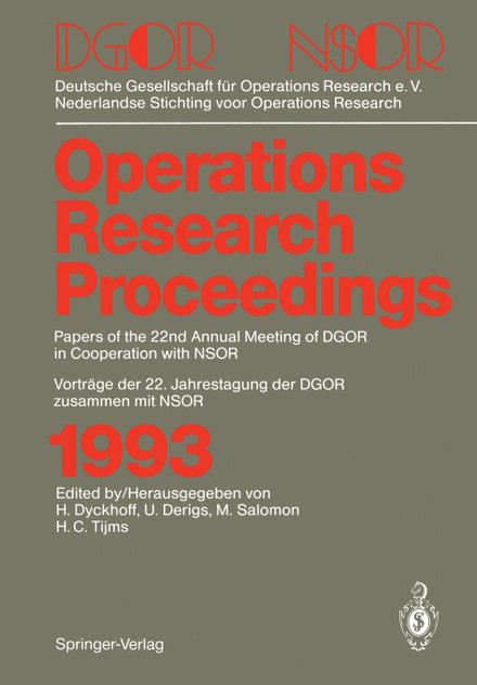 Operations Research Proceedings 1993 Operations Research Proceedings 1993