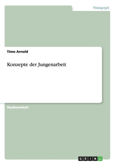 Konzepte der Jungenarbeit Konzepte der Jungenarbeit