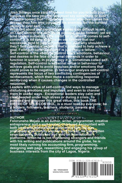 THE VIRTUE OF SELF CONTROL