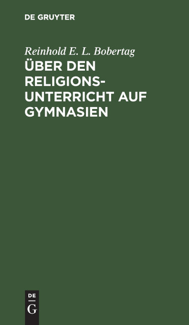 Über den Religionsunterricht auf Gymnasien
