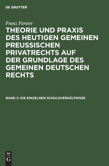 Die einzelnen Schuldverhältnisse