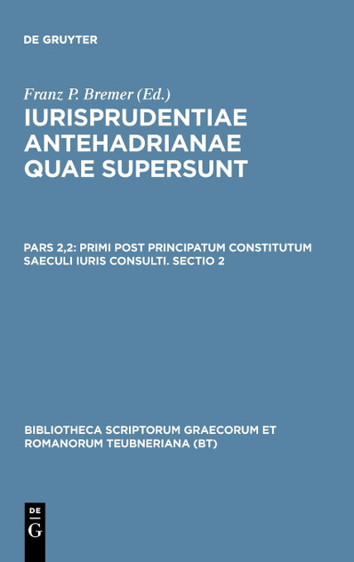Primi post principatum constitutum saeculi iuris consulti. Sectio 2