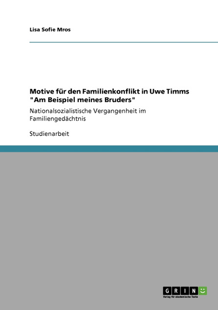 Motive für den Familienkonflikt in Uwe Timms "Am Beispiel meines Bruders" Motive für den Familienkonflikt in Uwe Timms "Am Beispiel meines Bruders"