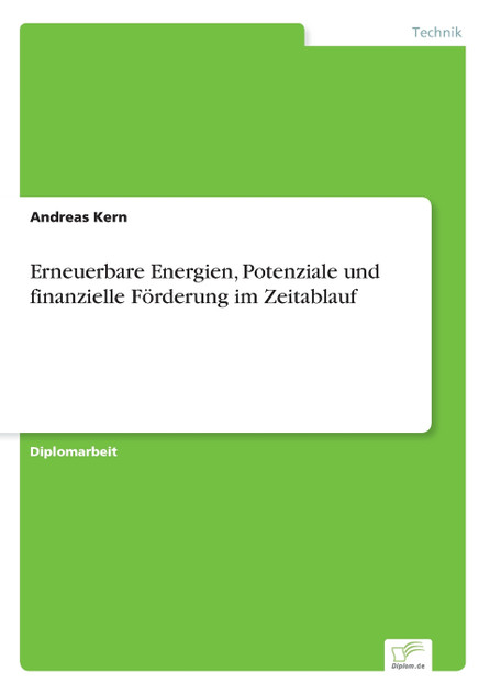 Erneuerbare Energien, Potenziale und finanzielle Förderung im Zeitablauf Erneuerbare Energien, Potenziale und finanzielle Förderung im Zeitablauf
