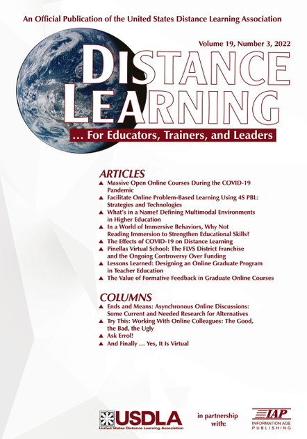 Distance Learning Volume 19 Number 3 2022
