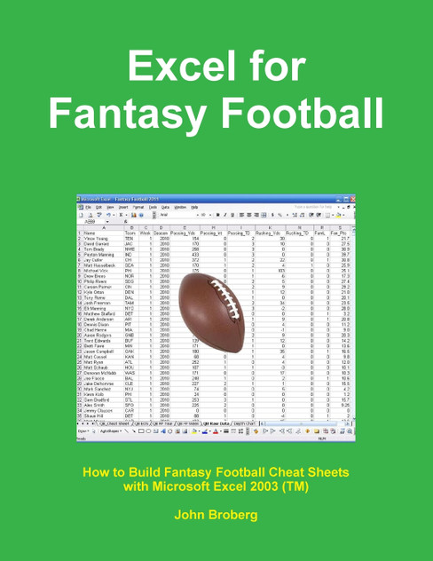 Excel for Fantasy Football Excel for Fantasy Football