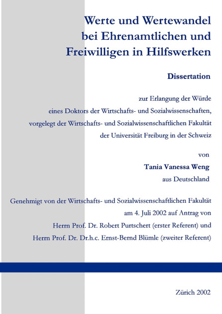 Werte und Wertewandel bei Ehrenamtlichen und Freiwilligen in Hilfswerken