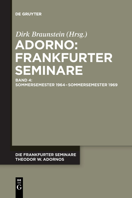 Sommersemester 1964 - Sommersemester 1969 Sommersemester 1964 - Sommersemester 1969