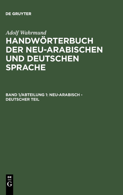 Neu-Arabisch - Deutscher Teil Neu-Arabisch - Deutscher Teil