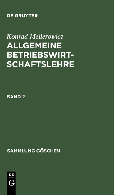 Allgemeine Betriebswirtschaftslehre. Band 2 Allgemeine Betriebswirtschaftslehre. Band 2
