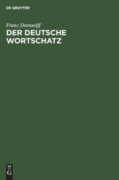 Der deutsche Wortschatz Der deutsche Wortschatz