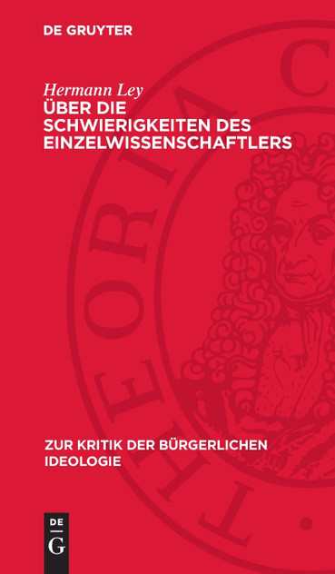 Über die Schwierigkeiten des Einzelwissenschaftlers Über die Schwierigkeiten des Einzelwissenschaftlers