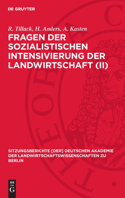 Fragen der sozialistischen Intensivierung der Landwirtschaft (II) Fragen der sozialistischen Intensivierung der Landwirtschaft (II)
