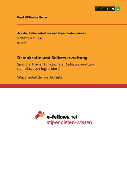 Demokratie und Selbstverwaltung Demokratie und Selbstverwaltung