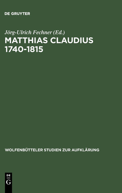 Matthias Claudius 1740-1815 Matthias Claudius 1740-1815