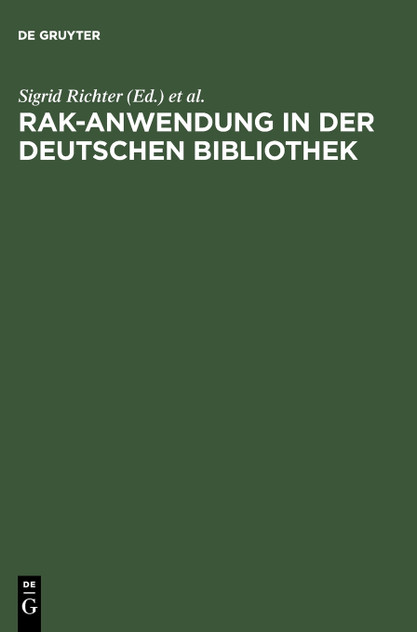RAK-Anwendung in der Deutschen Bibliothek