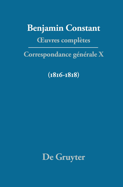 Correspondance générale 1816-1818 Correspondance générale 1816-1818