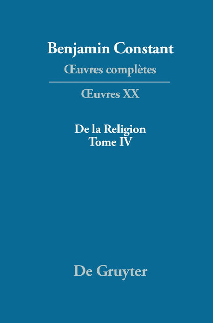 De la Religion, considérée dans sa source, ses formes et ses développements, Tome IV De la Religion, considérée dans sa source, ses formes et ses développements, Tome IV