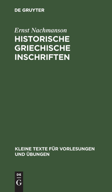 Historische griechische Inschriften Historische griechische Inschriften