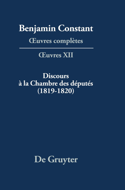 Discours à la Chambre des députés (1819-1820) Discours à la Chambre des députés (1819-1820)