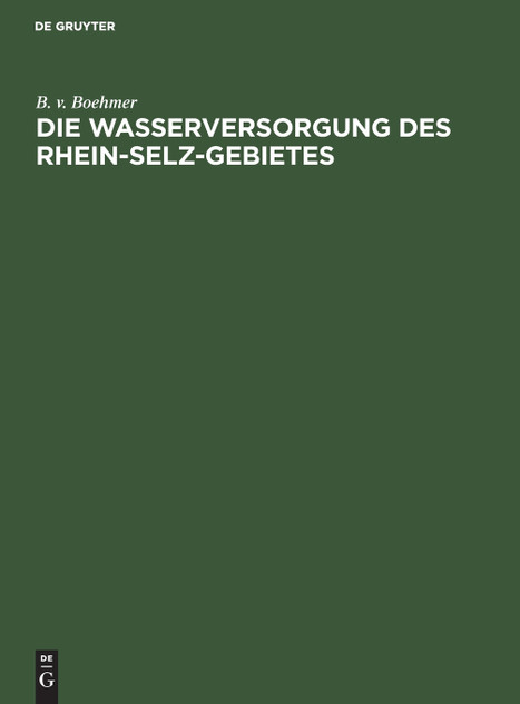 Die Wasserversorgung des Rhein-Selz-Gebietes Die Wasserversorgung des Rhein-Selz-Gebietes