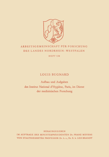 Aufbau und Aufgaben des Institut National d'Hygiène, Paris, im Dienst der medizinischen Forschung