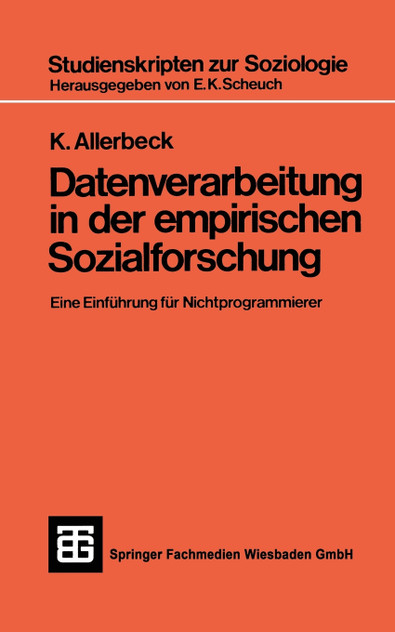 Datenverarbeitung in Der Empirischen Sozialforschung Datenverarbeitung in Der Empirischen Sozialforschung