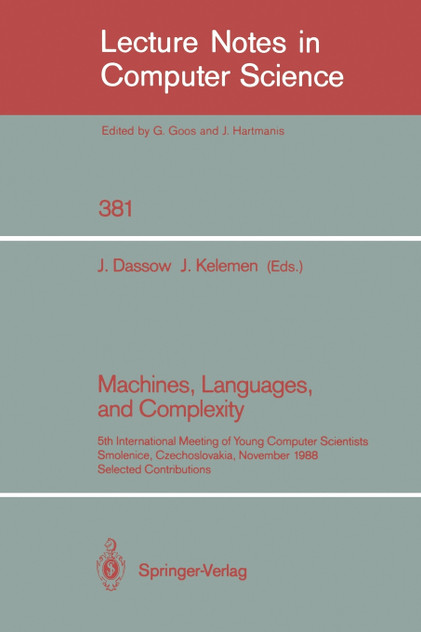 Machines, Languages, and Complexity Machines, Languages, and Complexity