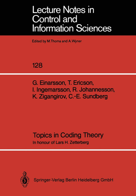 Topics in Coding Theory