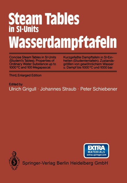 Steam Tables in Si-Units / Wasserdampftafeln