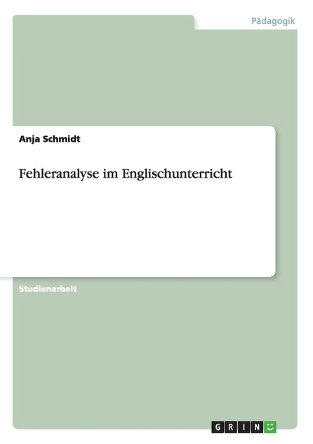 Fehleranalyse im Englischunterricht