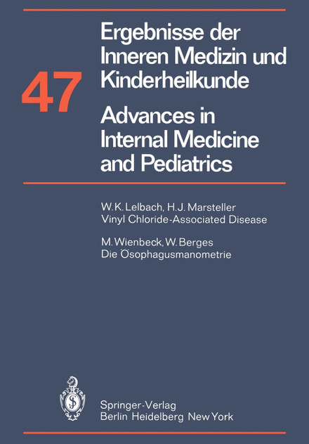Ergebnisse der Inneren Medizin und Kinderheilkunde / Advances in Internal Medicine and Pediatrics Ergebnisse der Inneren Medizin und Kinderheilkunde / Advances in Internal Medicine and Pediatrics