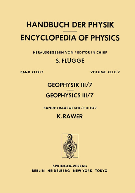 Geophysik III / Geophysics III Geophysik III / Geophysics III