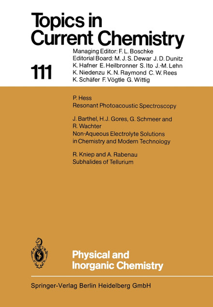 Physical and Inorganic Chemistry Physical and Inorganic Chemistry