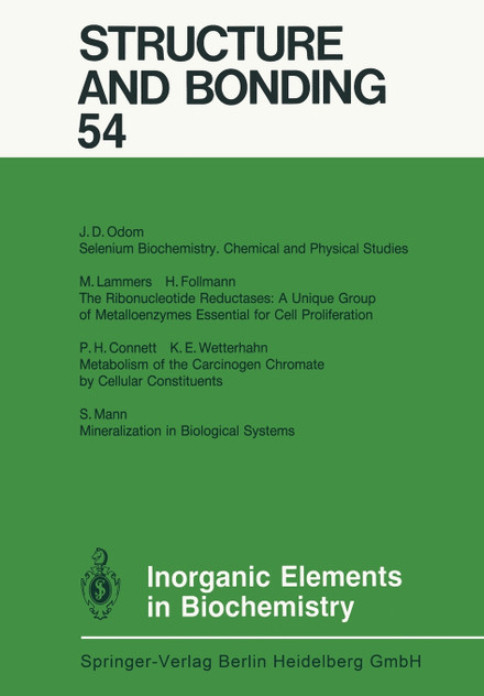 Inorganic Elements in Biochemistry Inorganic Elements in Biochemistry