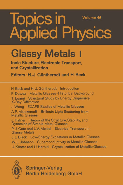 Glassy Metals I Glassy Metals I