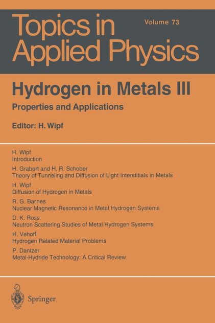 Hydrogen in Metals III Hydrogen in Metals III