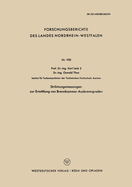 Strömungsmessungen zur Ermittlung von Brennkammer-Ausbrenngraden