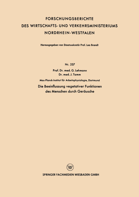 Die Beeinflussung vegetativer Funktionen des Menschen durch Geräusche Die Beeinflussung vegetativer Funktionen des Menschen durch Geräusche