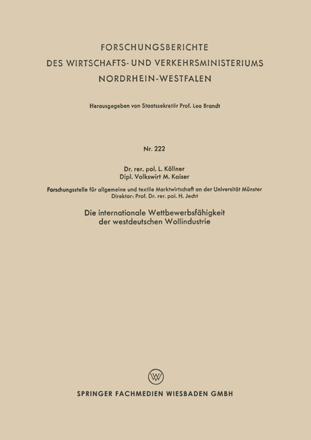 Die Internationale Wettbewerbsfahigkeit Der Westdeutschen Wollindustrie