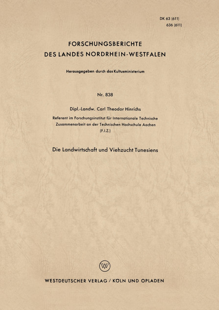 Die Landwirtschaft Und Viehzucht Tunesiens Die Landwirtschaft Und Viehzucht Tunesiens