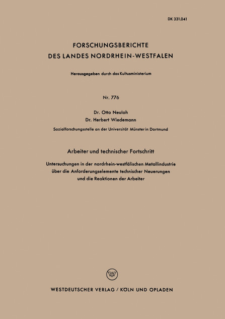 Arbeiter und technischer Fortschritt Arbeiter und technischer Fortschritt