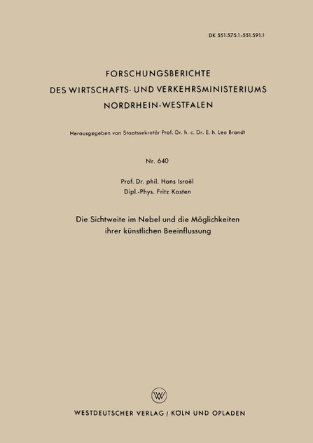 Die Sichtweite Im Nebel Und Die Moglichkeiten Ihrer Kunstlichen Beeinflussung