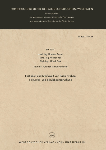 Festigkeit und Steifigkeit von Papierwaben bei Druck- und Schubbeanspruchung Festigkeit und Steifigkeit von Papierwaben bei Druck- und Schubbeanspruchung