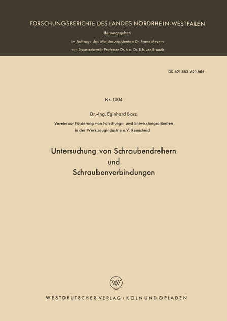 Untersuchung von Schraubendrehern und Schraubenverbindungen