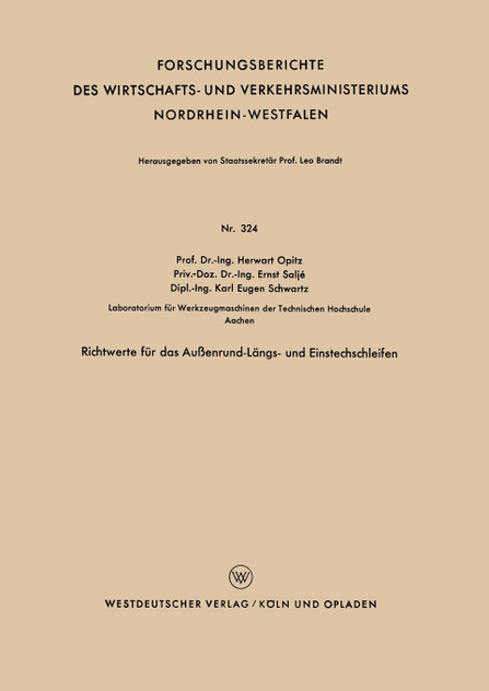 Richtwerte für das Außenrund-Längs- und Einstechschleifen Richtwerte für das Außenrund-Längs- und Einstechschleifen