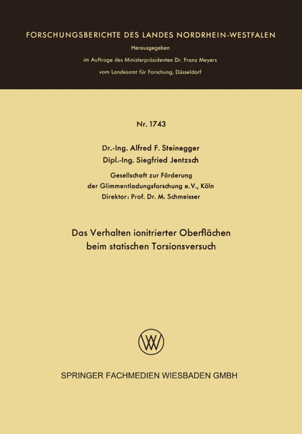 Das Verhalten ionitrierter Oberflächen beim statischen Torsionsversuch
