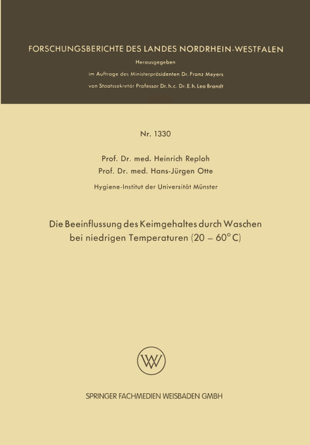 Die Beeinflussung Des Keimgehaltes Durch Waschen Bei Niedrigen Temperaturen (20-60 C)