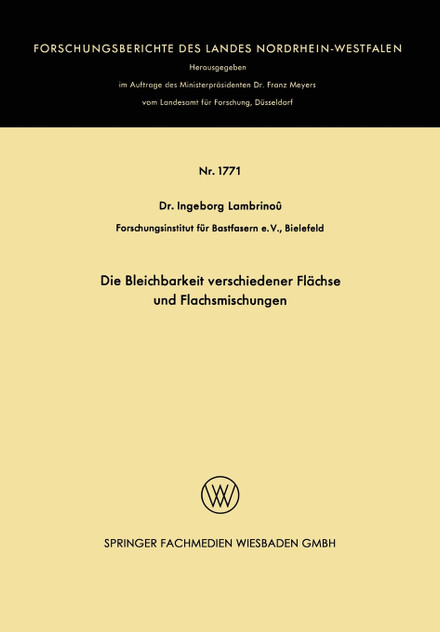 Die Bleichbarkeit Verschiedener Flachse Und Flachsmischungen