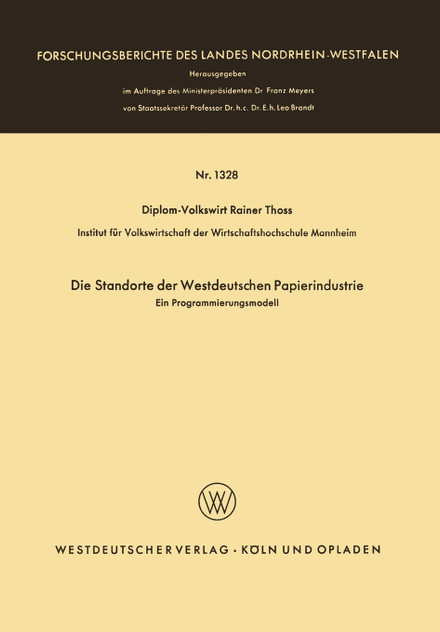Die Standorte Der Westdeutschen Papierindustrie Die Standorte Der Westdeutschen Papierindustrie